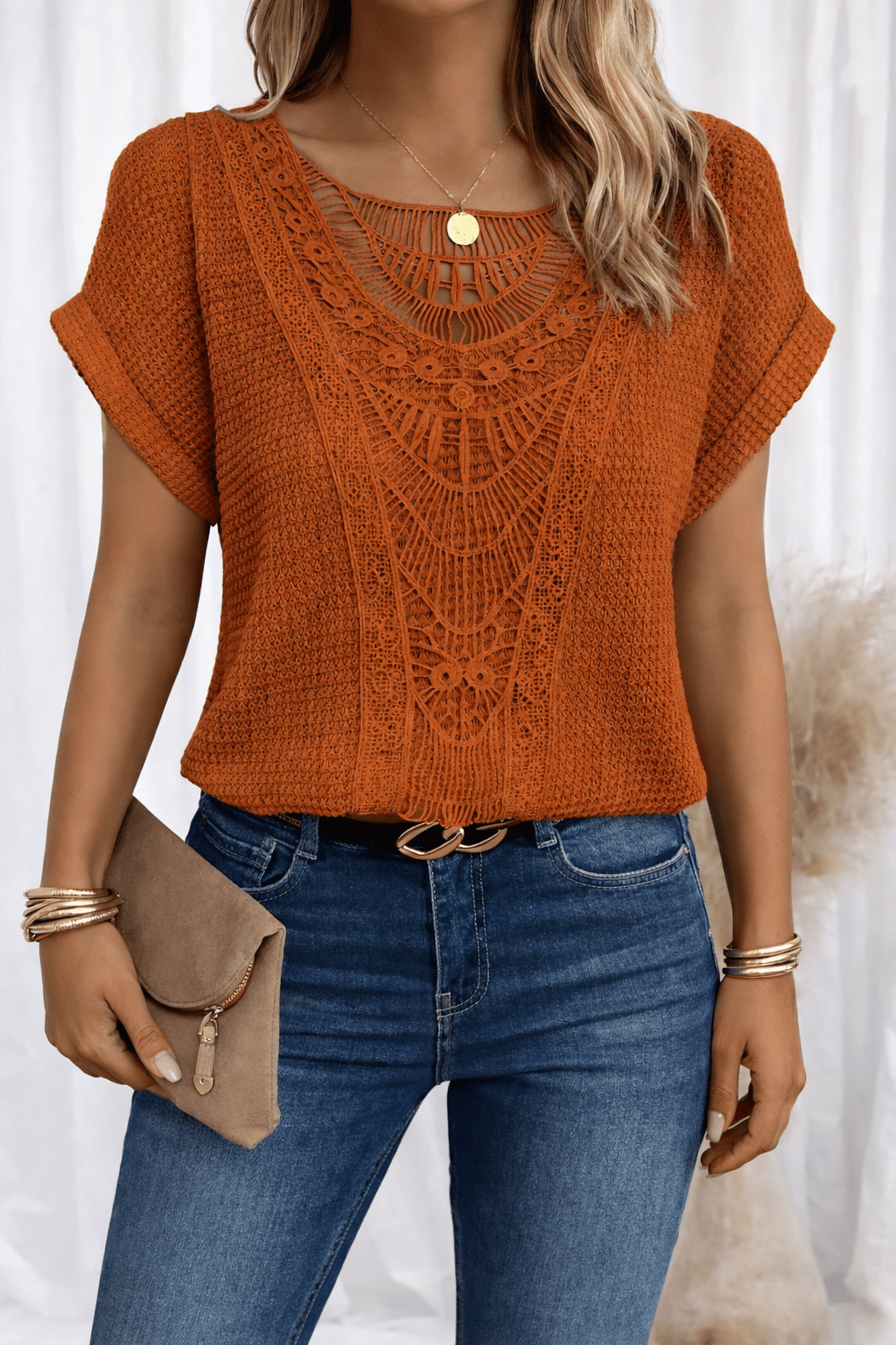Miss | Gebreide Top Dames Casual Elegant - Katoen - Miss Madera MIS-FC406A