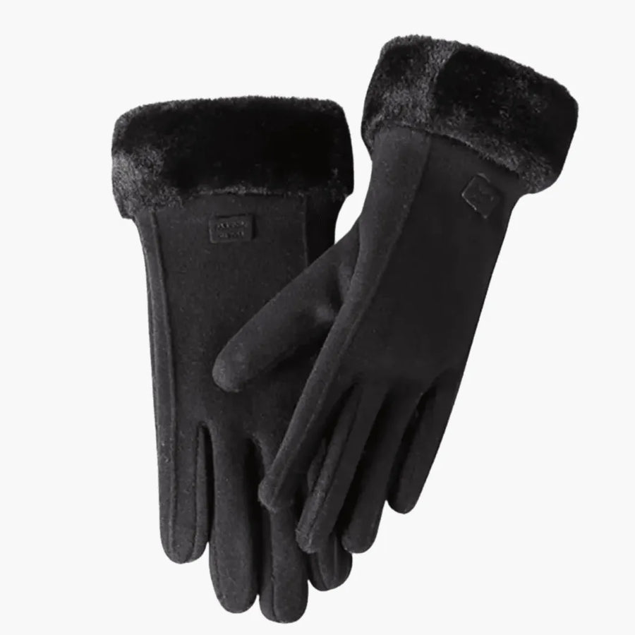 Handschoenen Dames Gevoerd met Omgeslagen Manchetten - Polyester