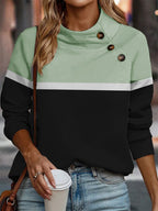 Miss | Hoodie Dames Colorblock Asymmetrische Kraag Relaxed Fit - Miss Madera MIS-2440OX