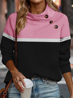 Miss | Hoodie Dames Colorblock Asymmetrische Kraag Relaxed Fit - Miss Madera MIS-AW6MCY
