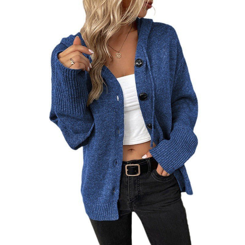 Miss | Hoodie Dames Gebreid Knoopsluiting Ruime Pasvorm - Miss Madera MIS-NQVKR7
