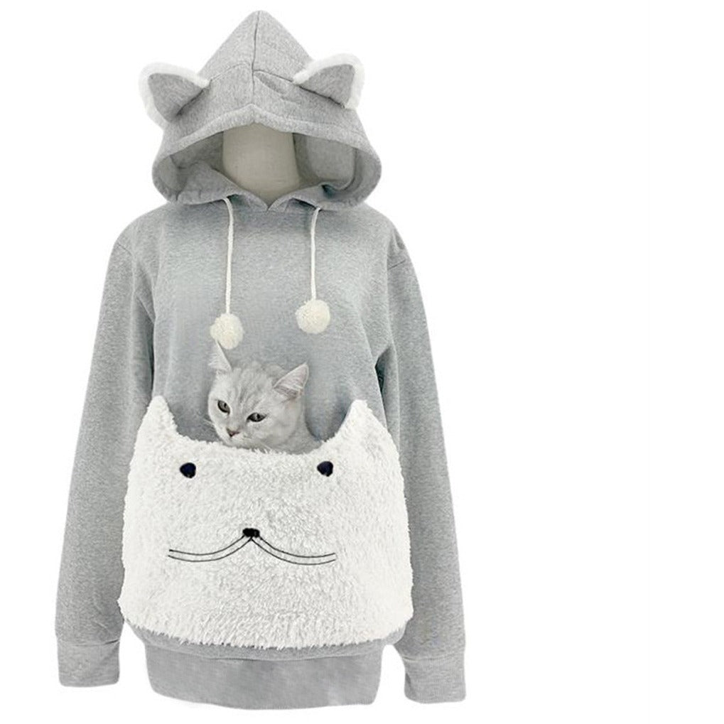 Miss | Hoodie Dames Kattenmotief Capuchon Kangoeroe-zak - Polyester - Miss Madera MIS-ZY13AY