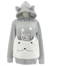 Miss | Hoodie Dames Kattenmotief Capuchon Kangoeroe-zak - Polyester - Miss Madera MIS-G1CTOQ