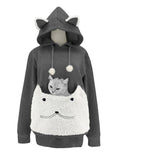 Miss | Hoodie Dames Kattenmotief Capuchon Kangoeroe-zak - Polyester - Miss Madera MIS-ZY13AY
