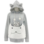Miss | Hoodie Dames Kattenmotief Capuchon Kangoeroe-zak - Polyester - Miss Madera MIS-ZY13AY
