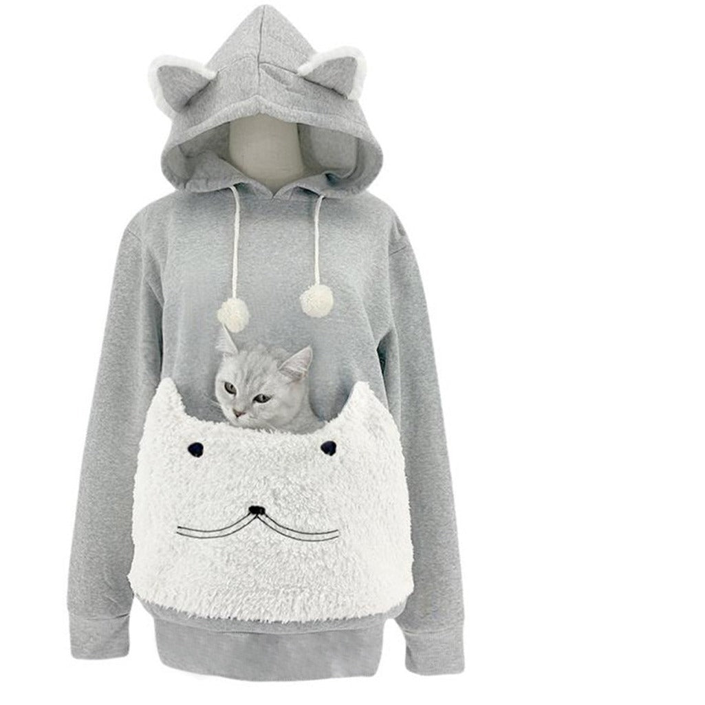 Miss | Hoodie Dames Kattenmotief Capuchon Kangoeroe-zak - Polyester - Miss Madera MIS-ZY13AY