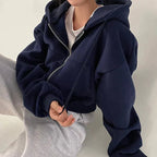 Miss | Hoodie Dames Oversized Drop Shoulder Rits - Miss Madera MIS-CL3JLH
