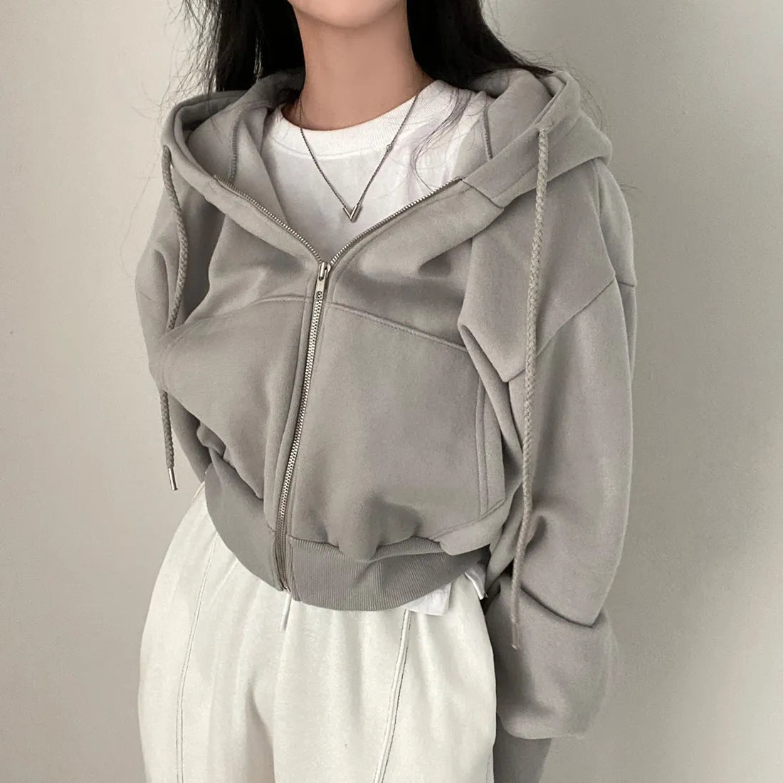 Miss | Hoodie Dames Oversized Drop Shoulder Rits - Miss Madera MIS-41L5SC