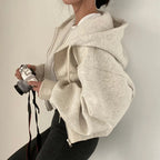 Miss | Hoodie Dames Oversized Rits Afvallende Schouders - Miss Madera MIS-B0CRY2