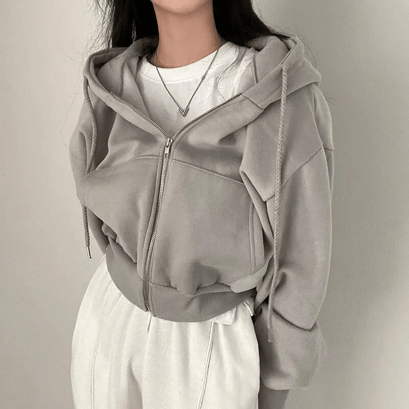 Miss | Hoodie Dames Oversized Rits Grote Maten - Miss Madera MIS-MQO5WN