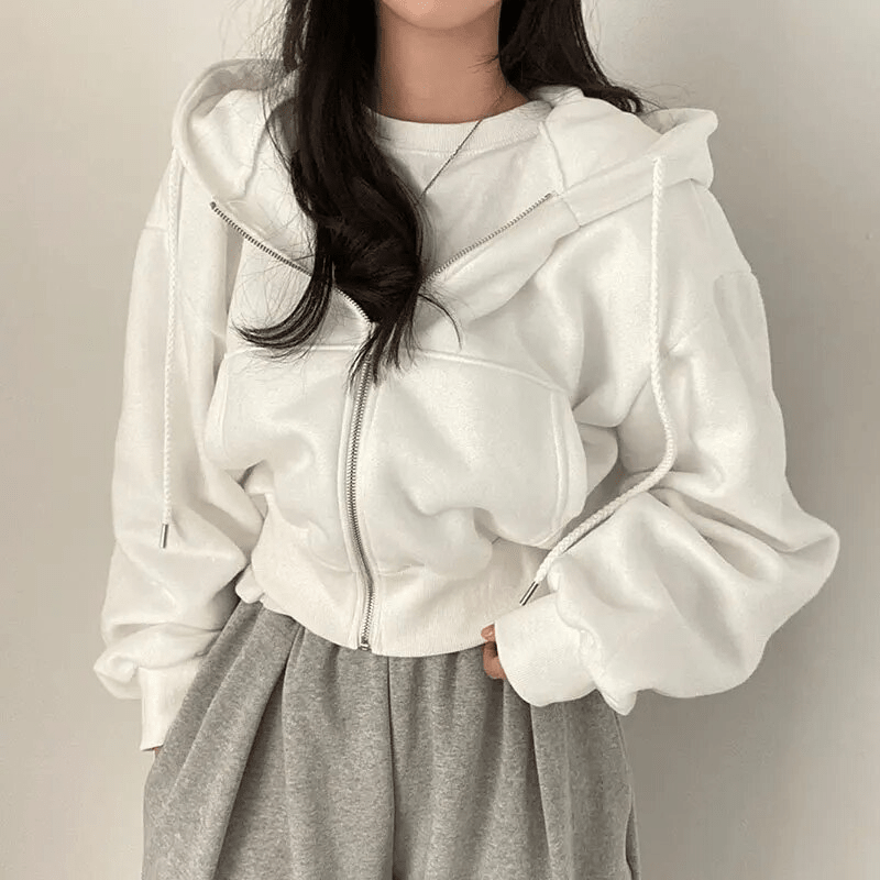 Miss | Hoodie Dames Oversized Rits Grote Maten - Miss Madera MIS-Z8W8PR