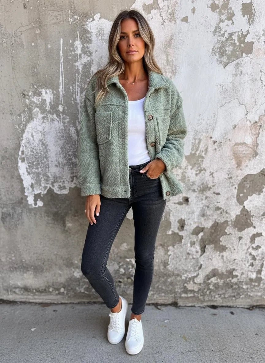 Miss | Jacket Dames Casual - Pluche teddy stof - Miss Madera