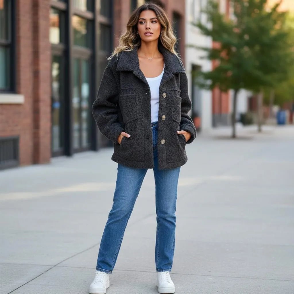 Miss | Jacket Dames Casual - Pluche teddy stof - Miss Madera