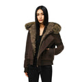 Miss | Jas Dames Bomber Kort Capuchon Duimgat - Polyester - Miss Madera MIS-T681WC