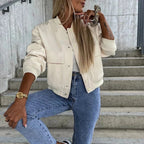 Miss | Jas Dames Bomber Oversized Geribbeld Heuplang - Miss Madera MIS-ROEMX5