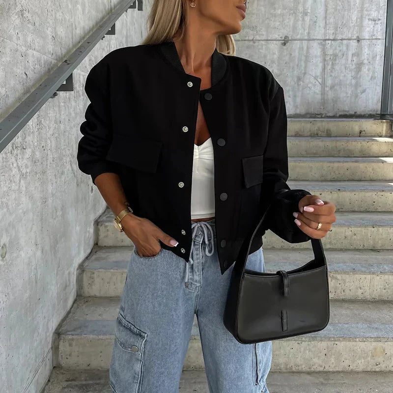 Miss | Jas Dames Bomber Oversized Geribbeld Heuplang - Miss Madera MIS-KAK032
