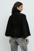 Miss | Jas Dames Cape-stijl Hoge Kraag Strikceintuur - Miss Madera MIS-VS4LK3