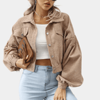Miss | Jas Dames Casual Lanternmouwen - Ribstof - Miss Madera MIS-63DBE9