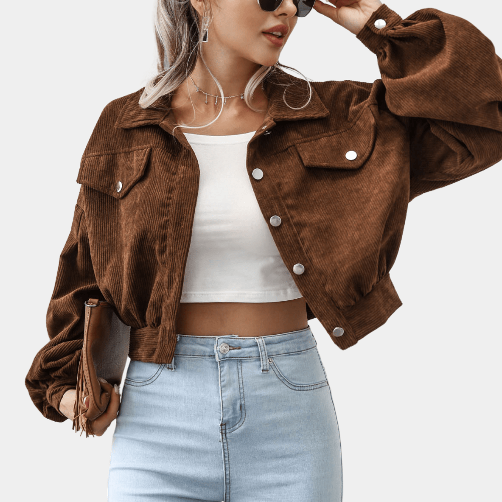 Miss | Jas Dames Casual Lanternmouwen - Ribstof - Miss Madera MIS-9562D8