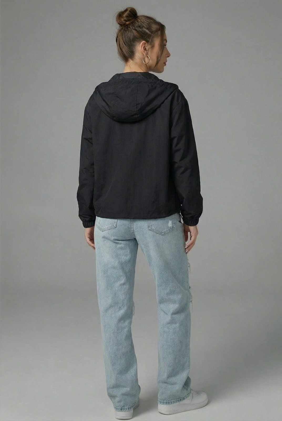 Miss | Jas Dames Cropped Capuchon Rits Casual - Miss Madera MIS-XB9XKS