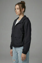 Miss | Jas Dames Cropped Capuchon Rits Sportief - Miss Madera MIS-Z70ZRC