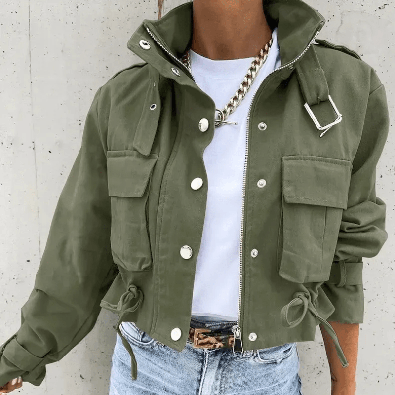 Miss | Jas Dames Cropped met Capuchon - Polyester - Miss Madera MIS-W2VZM1