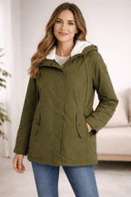 Miss | Jas Dames Gewatteerd Capuchon Ritssluiting Midi - Polyester - Miss Madera MIS-BRVWCY