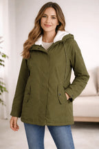 Miss | Jas Dames Gewatteerd Capuchon Ritssluiting Midi - Polyester - Miss Madera MIS-BRVWCY