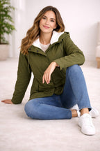 Miss | Jas Dames Gewatteerd Capuchon Ritssluiting Midi - Polyester - Miss Madera MIS-BRVWCY