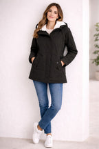 Miss | Jas Dames Gewatteerd Capuchon Ritssluiting Midi - Polyester - Miss Madera MIS-5F3MRW