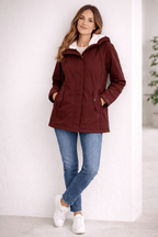Miss | Jas Dames Gewatteerd Capuchon Ritssluiting Midi - Polyester - Miss Madera MIS-67K1Z0