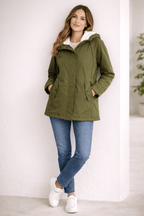 Miss | Jas Dames Gewatteerd Capuchon Ritssluiting Midi - Polyester - Miss Madera MIS-BRVWCY