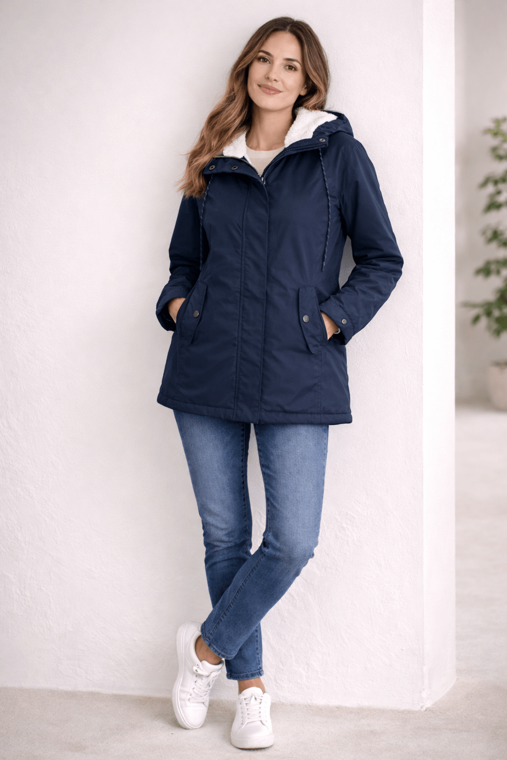 Miss | Jas Dames Gewatteerd Capuchon Ritssluiting Midi - Polyester - Miss Madera MIS-0Z5AMH