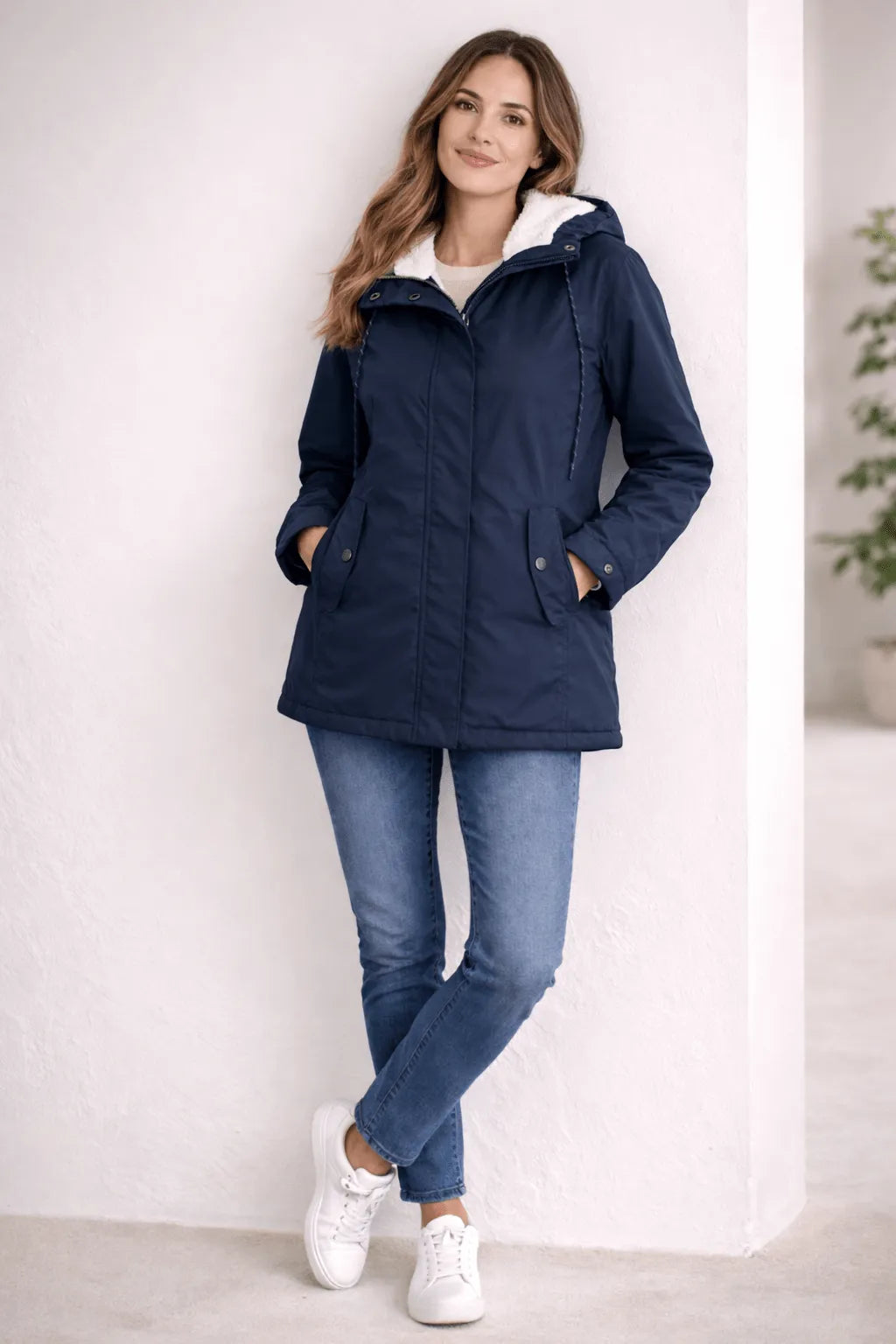 Miss | Jas Dames Gewatteerd Capuchon Ritssluiting Midi - Polyester - Miss Madera MIS-0Z5AMH