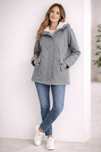 Miss | Jas Dames Gewatteerd Capuchon Ritssluiting Midi - Polyester - Miss Madera MIS-51446M