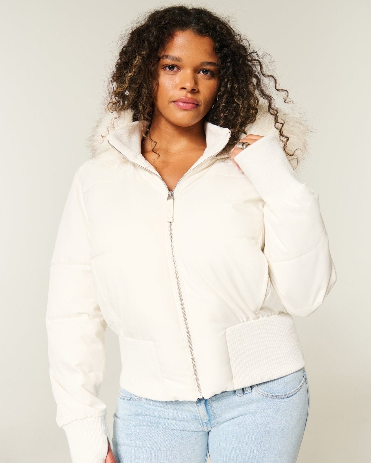 Miss | Jas Dames Gewatteerd Cropped met Capuchon - Miss Madera MIS-YXF48H