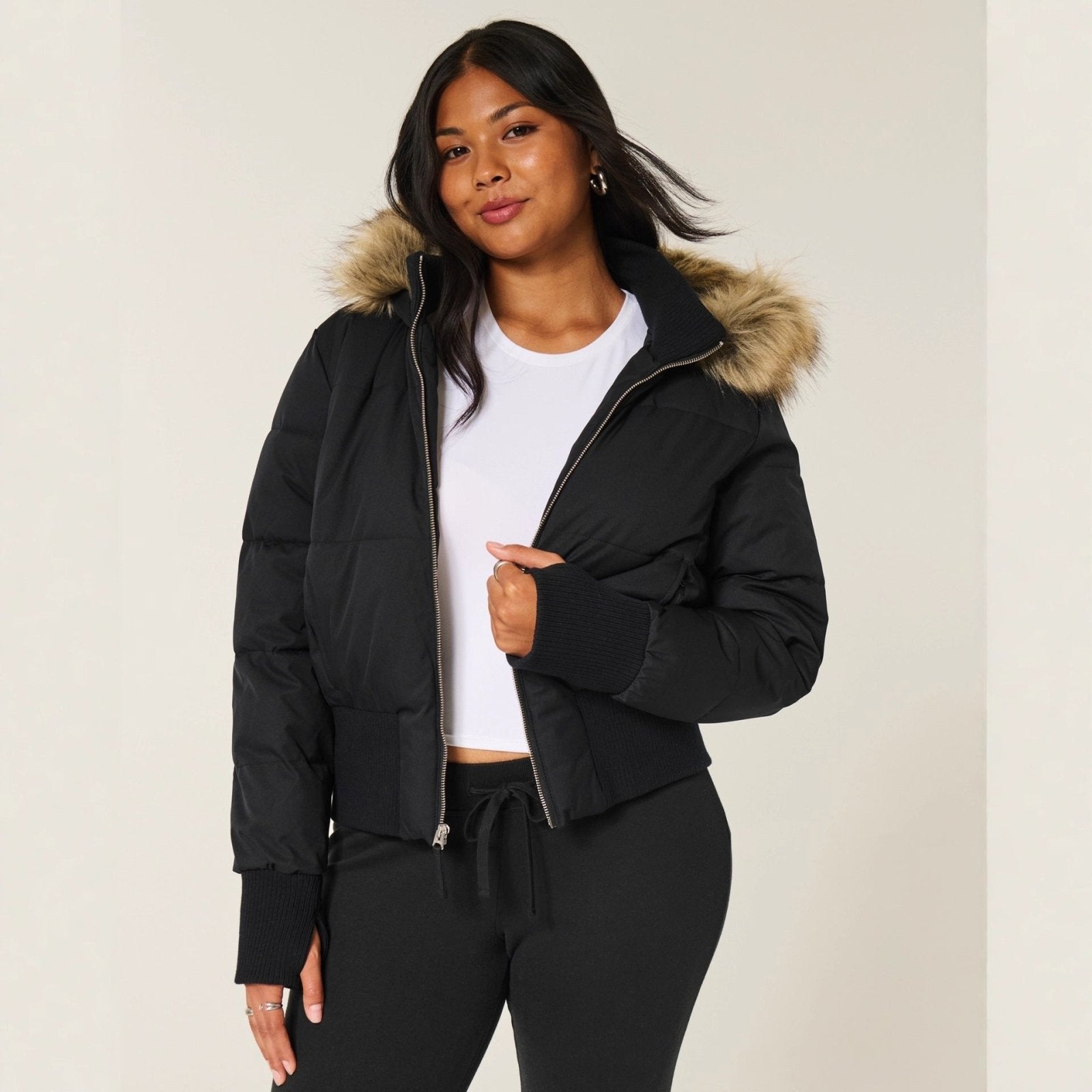 Miss | Jas Dames Gewatteerd Cropped met Capuchon - Miss Madera MIS-69TQTE