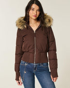 Miss | Jas Dames Gewatteerd Cropped met Capuchon - Miss Madera MIS-69TQTE