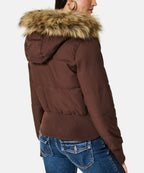 Miss | Jas Dames Gewatteerd Slim Fit Kunstbont Capuchon - Polyester - Miss Madera MIS-15S6G0