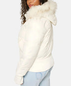 Miss | Jas Dames Gewatteerd Slim Fit Kunstbont Capuchon - Polyester - Miss Madera MIS-15S6G0