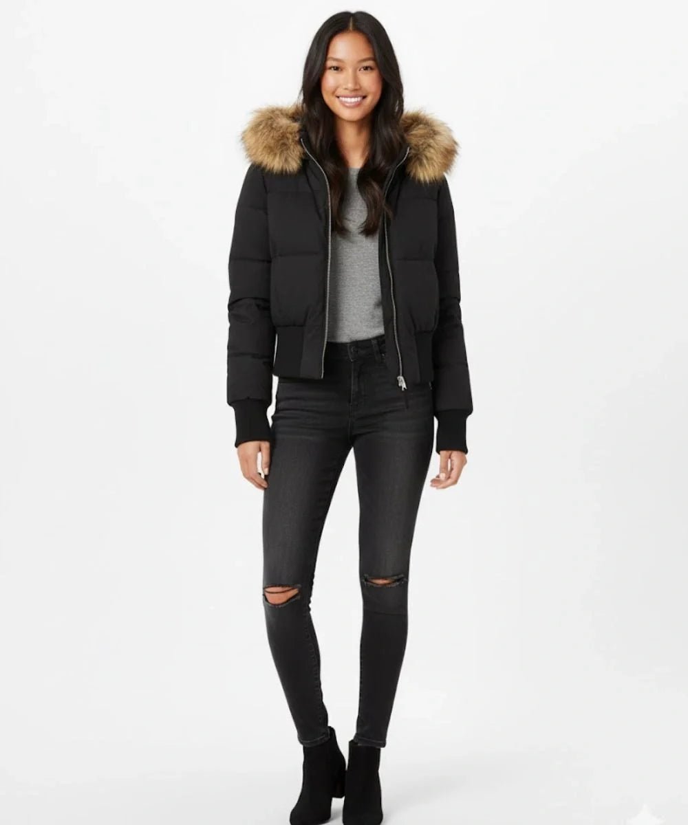 Miss | Jas Dames Gewatteerd Slim Fit Kunstbont Capuchon - Polyester - Miss Madera MIS-15S6G0