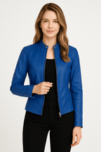 Miss | Jas Dames Kort Casual - leer - Miss Madera
