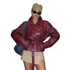 Miss | Jas Dames Korte Trenchcoat Cape-detail Getailleerd - Kunstleer - Miss Madera MIS-Y6QNUO