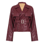 Miss | Jas Dames Korte Trenchcoat Cape-detail Getailleerd - Kunstleer - Miss Madera MIS-Y6QNUO