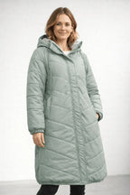 Miss | Jas Dames Lang Gewatteerd Capuchon Fleece Voering - Miss Madera MIS-UZT7MW