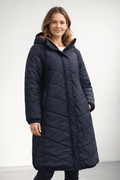 Miss | Jas Dames Lang Gewatteerd Capuchon Fleece Voering - Miss Madera MIS-S538XG
