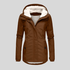 Miss | Jas Dames Lang Waterdicht Capuchon Getailleerd - Polyester - Miss Madera MIS-3DJ2BY