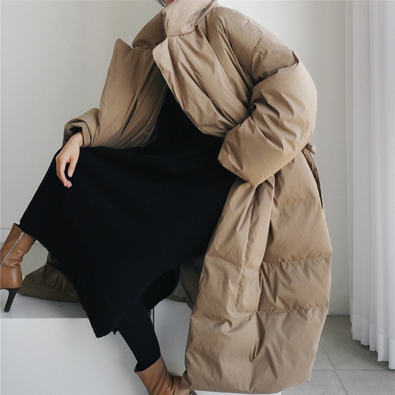 Miss | Jas Dames Maxi Gewatteerd Hoge Kraag Oversized - Miss Madera MIS-UKMOQF