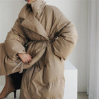 Miss | Jas Dames Maxi Gewatteerd Hoge Kraag Oversized - Miss Madera MIS-UKMOQF