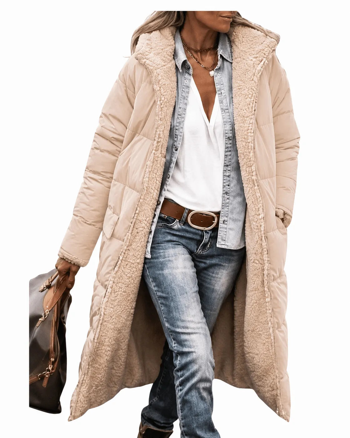 Miss | Jas Dames Omkeerbaar Teddy-Fleece Gewatteerd - Polyester - Miss Madera MIS-MLB4NX